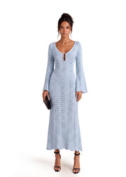 Mea Long Sleeved Knitted Cover Up Midi Dress