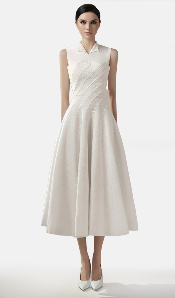 Sleeveless Pleated Midi Dress