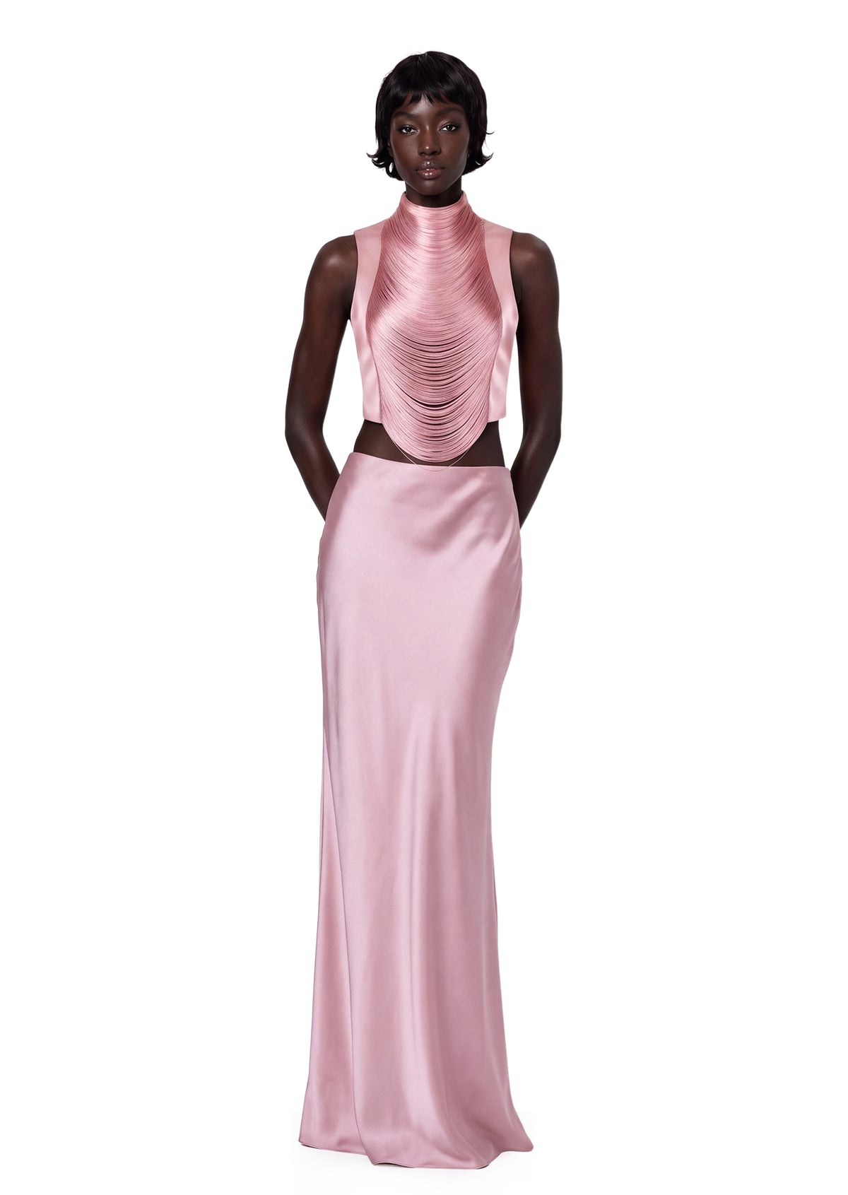 Midikleid in A-Linie mit Blumenmuster und Laternenärmeln