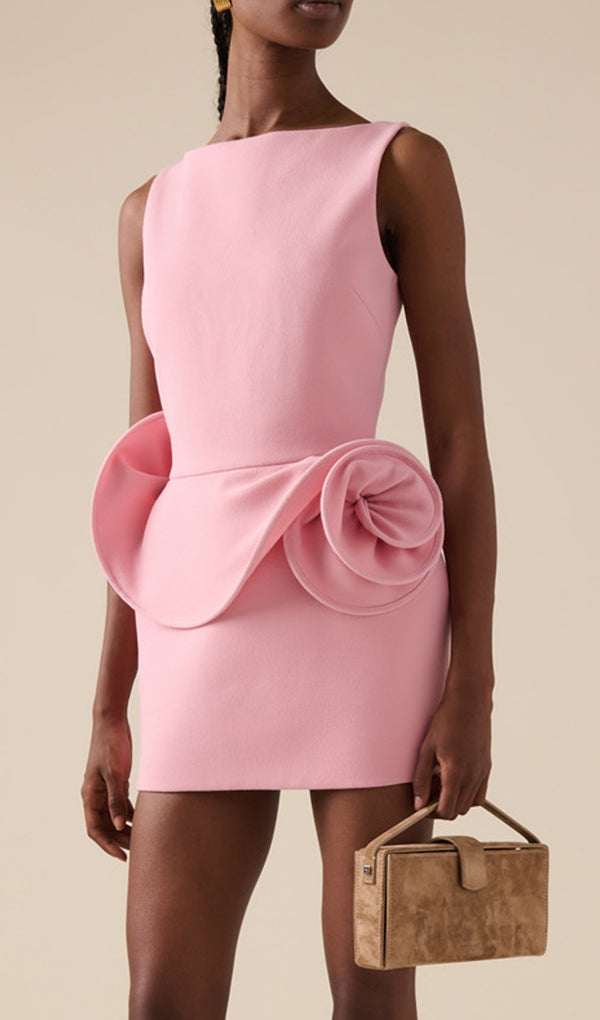 Midikleid in A-Linie mit Blumenmuster und Laternenärmeln