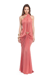 Iago Pleated Halter Neck Maxi Dress