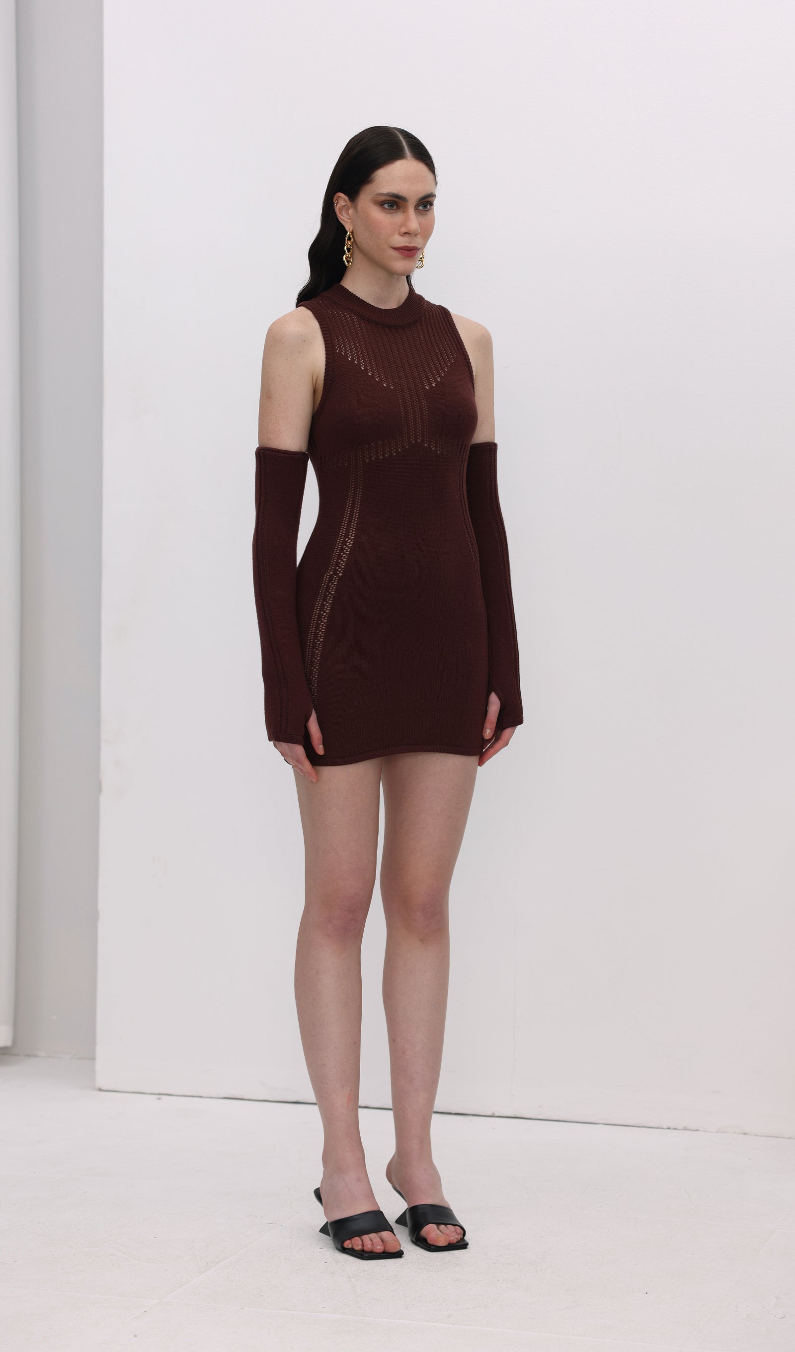 Midikleid in A-Linie mit Blumenmuster und Laternenärmeln