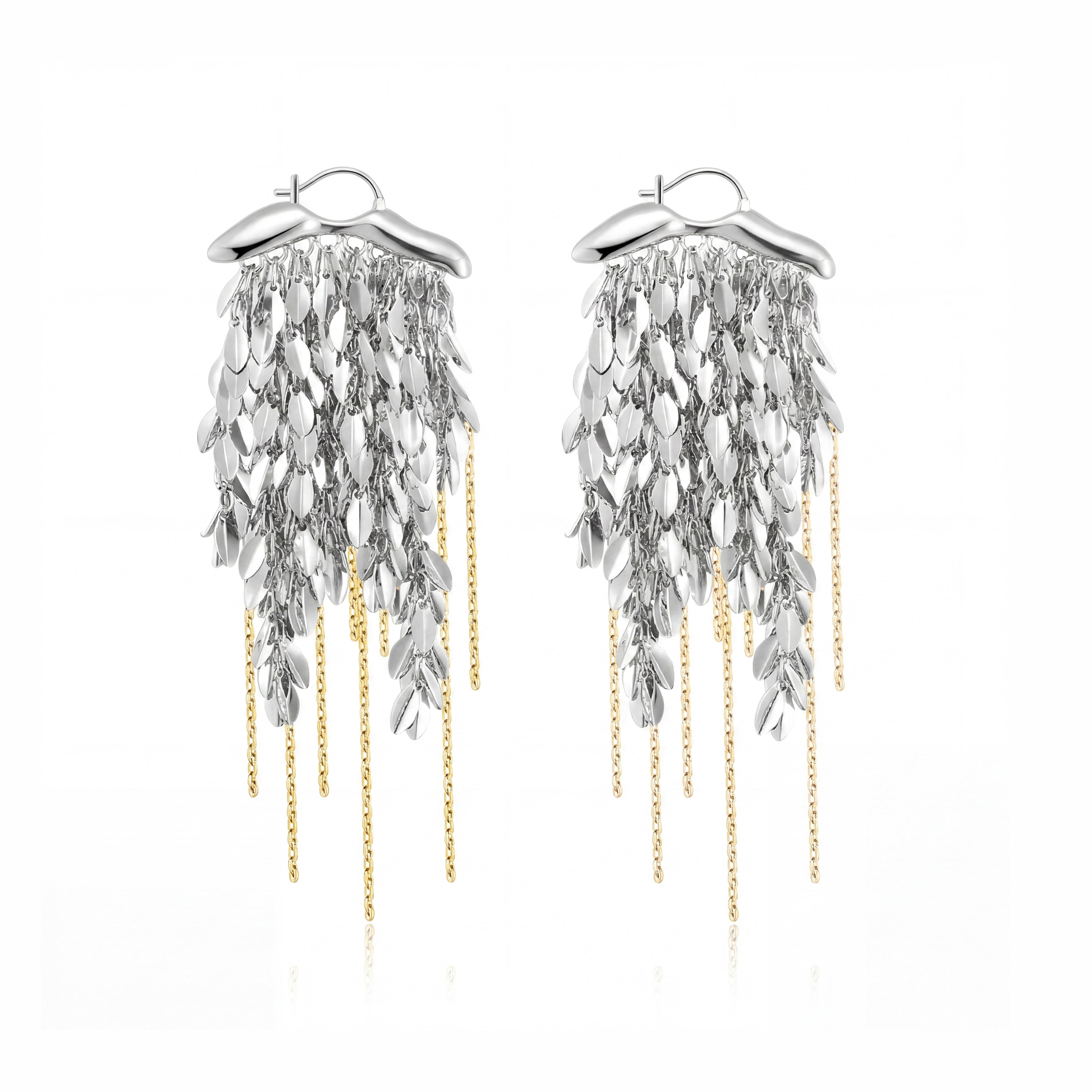 Yoli Gold Leaf Fringe Earrings