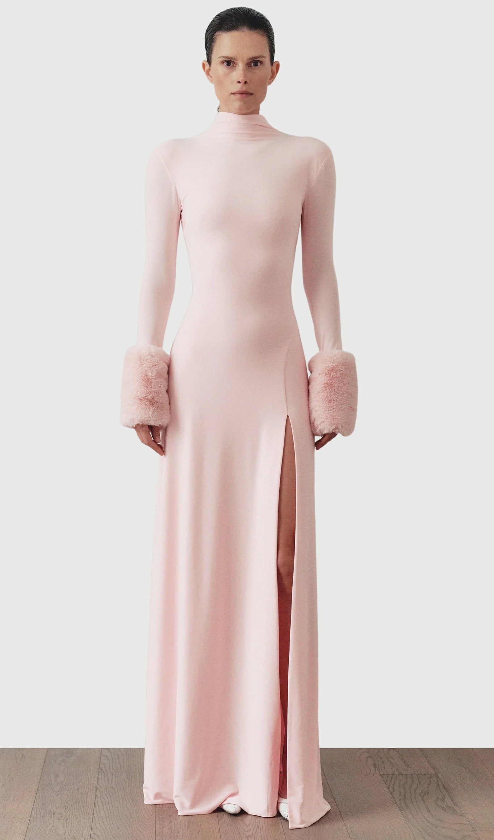 Midikleid in A-Linie mit Blumenmuster und Laternenärmeln