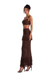 Gage Short Top & Fringed Skirt Knit Set