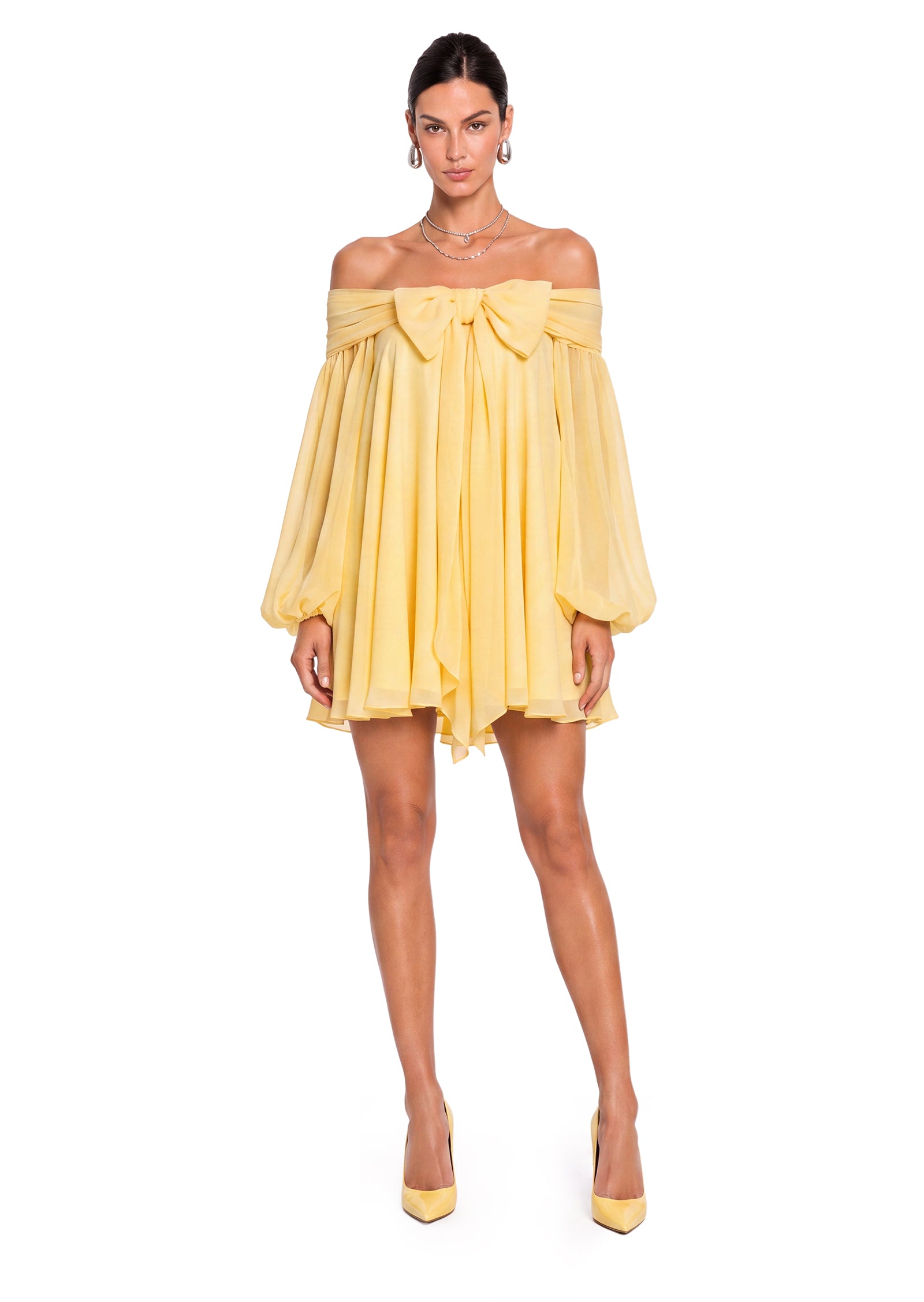 Jabulani Off Shoulder Mini Dress In Yellow