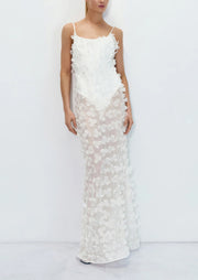 Midikleid in A-Linie mit Blumenmuster und Laternenärmeln