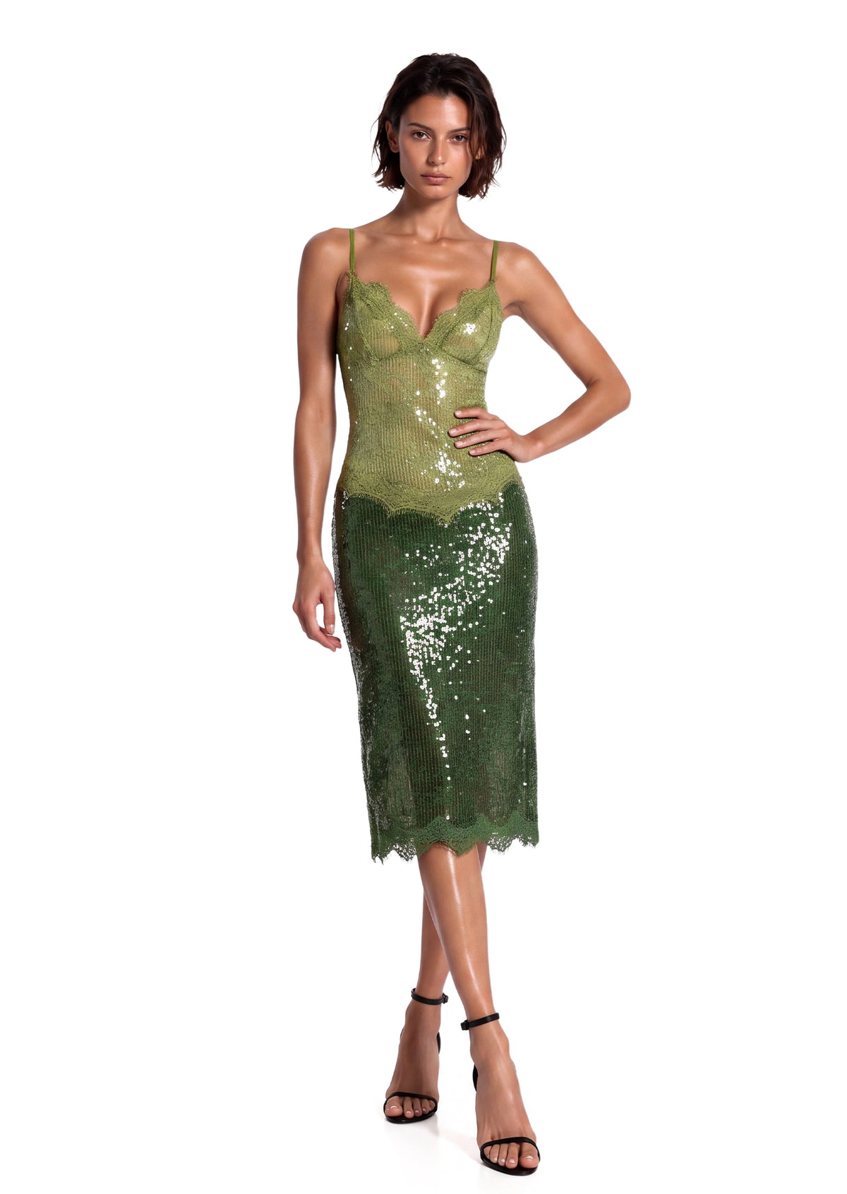 Zarifa Sequin Sleeveless Midi Dress