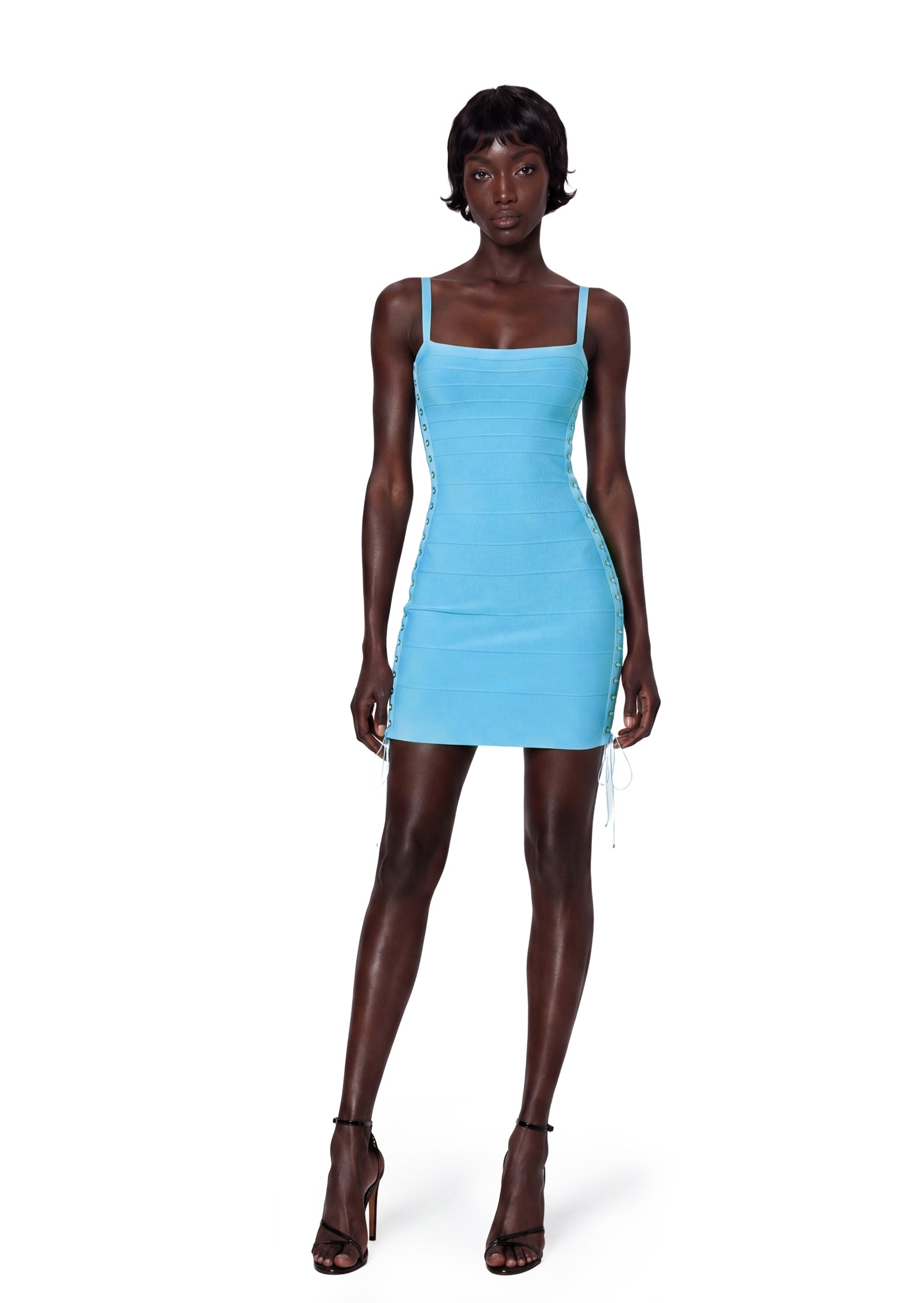 Ehawee Sleeveless Side Tie Stretch Mini Dress