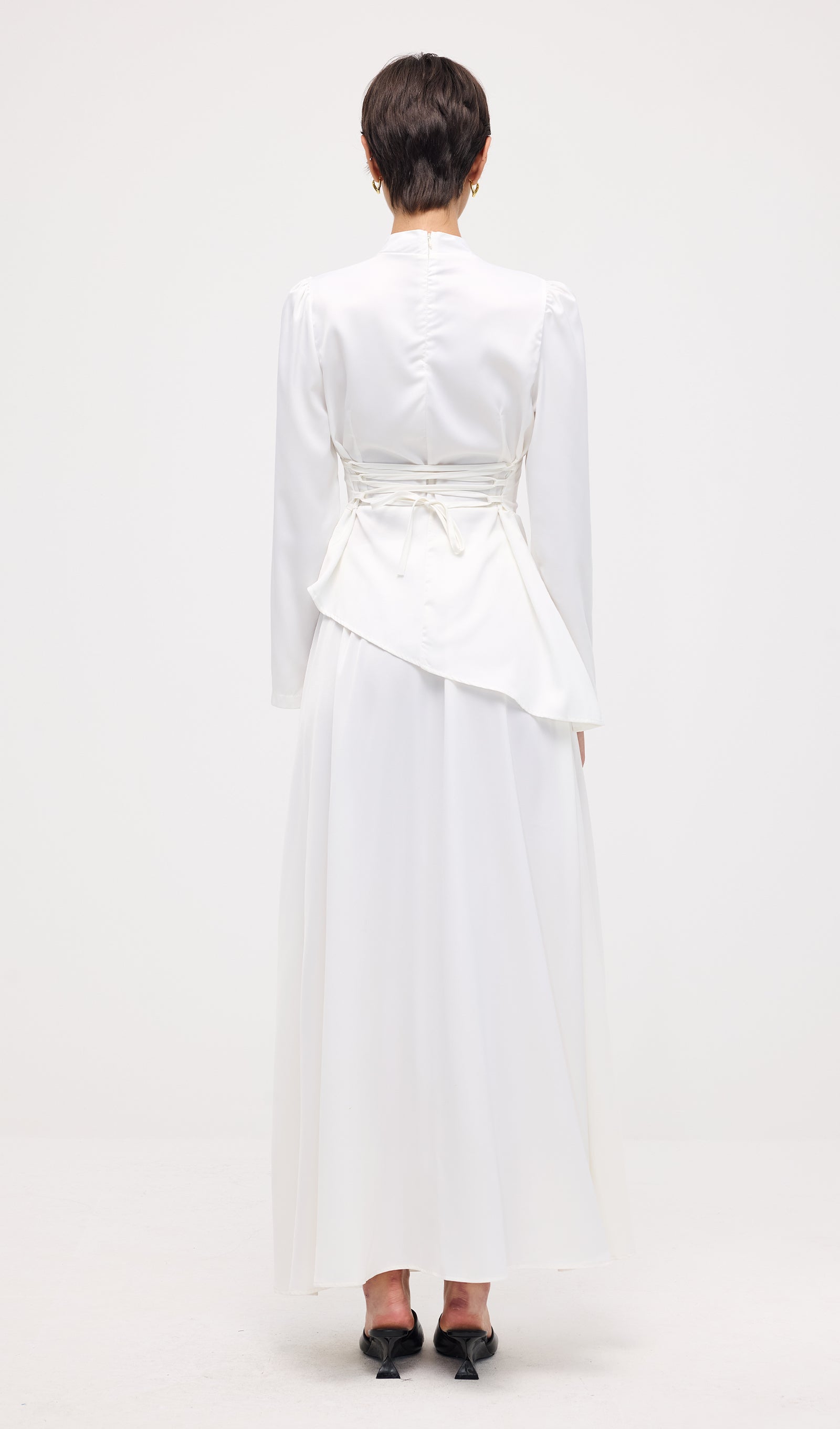 Satin Long Sleeve Two Piece Set Maxi Dress