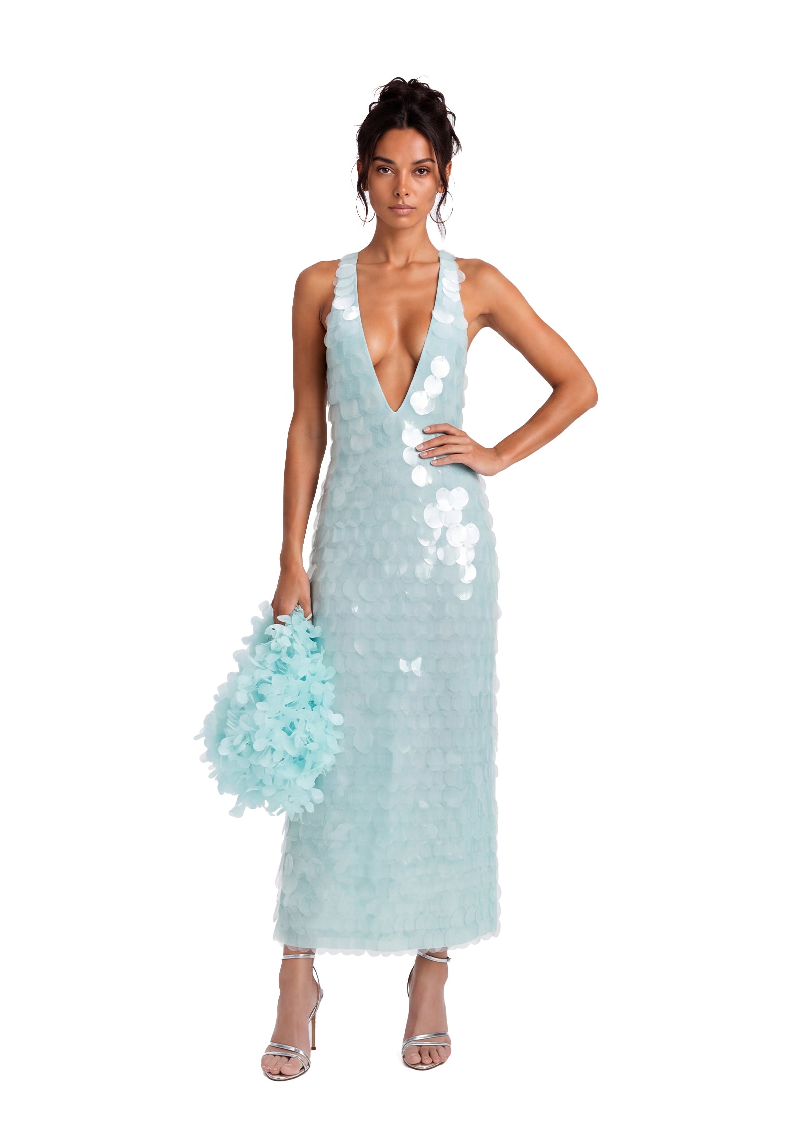 Leyla Sleeveless Sequined Midi Dress
