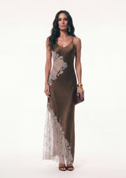 Midikleid in A-Linie mit Blumenmuster und Laternenärmeln