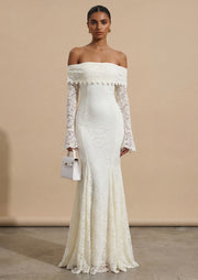Blakely Off Shoulder Mermaid Lace Maxi Dress