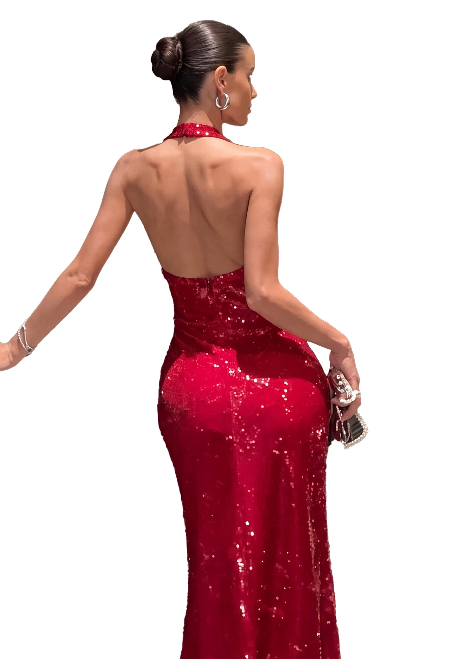 Midikleid in A-Linie mit Blumenmuster und Laternenärmeln