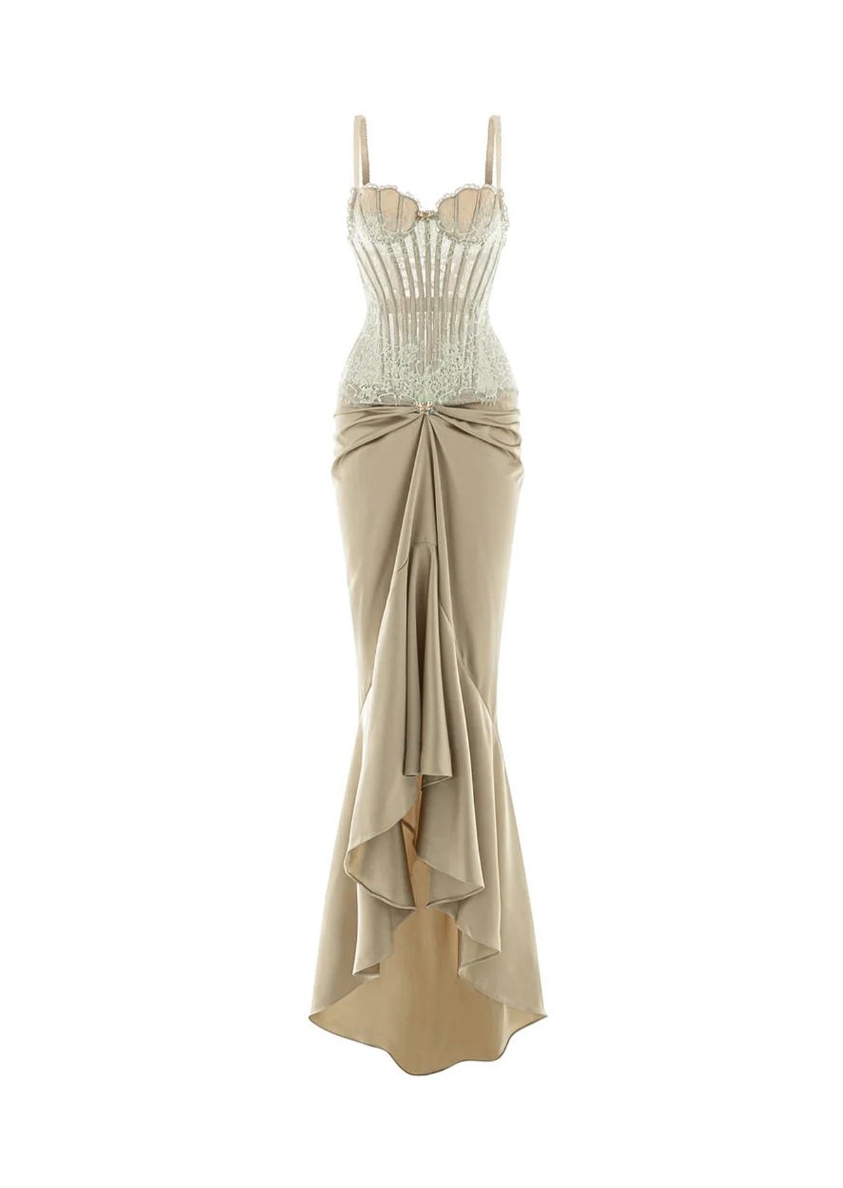 Kaif Lace Satin Maxi Dress