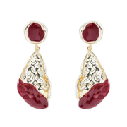 Yorick Ancora Red Stud Earrings