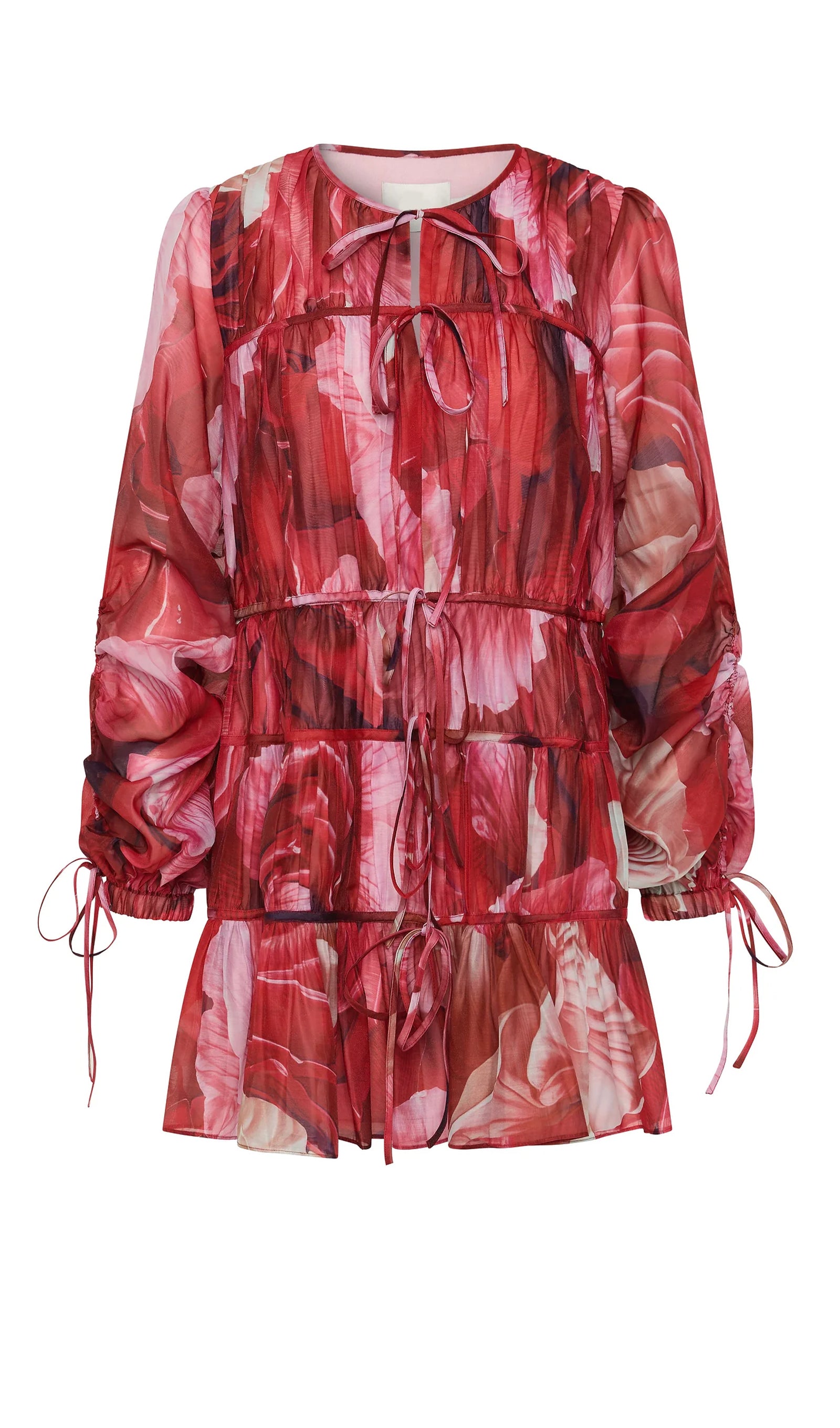 Floral Ruching Mini Dress
