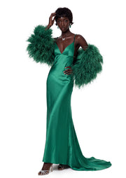 Zaneta Open Back Satin Maxi Dress