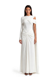 فستان ماكسي أنيق بدون أكتاف - أزرق فاتح 