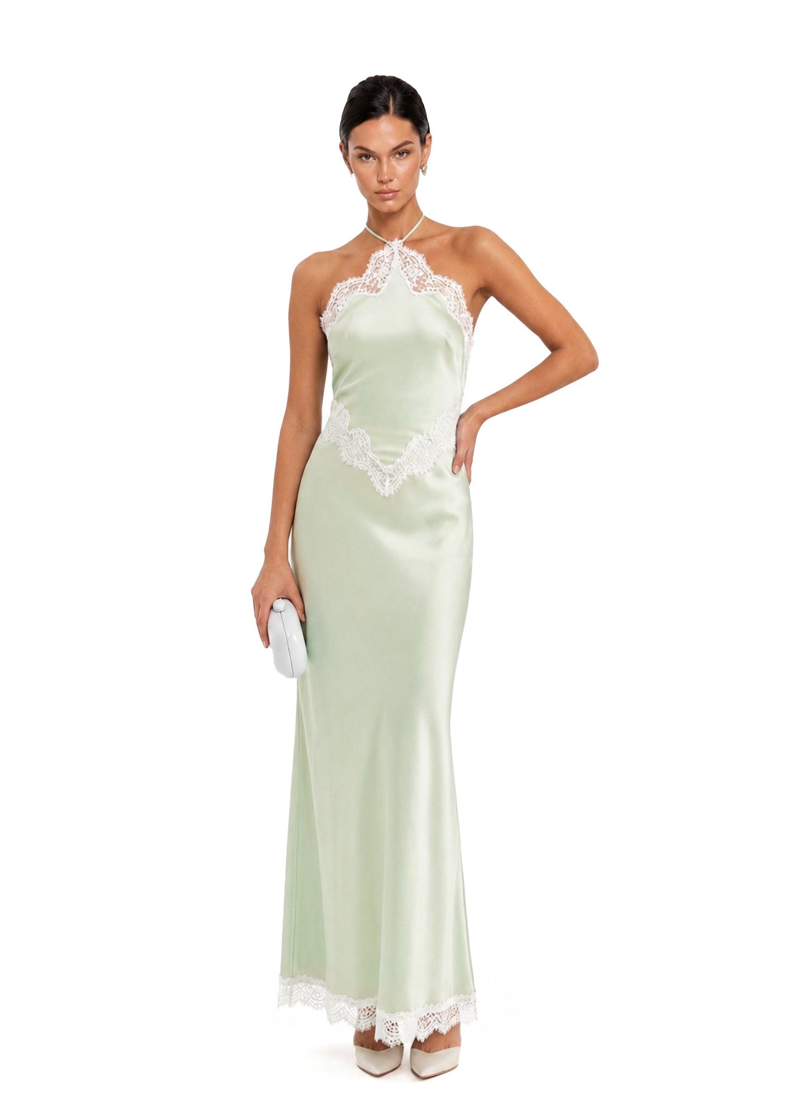 Midikleid in A-Linie mit Blumenmuster und Laternenärmeln