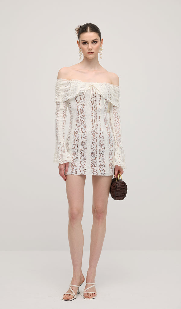 فستان ماكسي أنيق بدون أكتاف - أزرق فاتح 