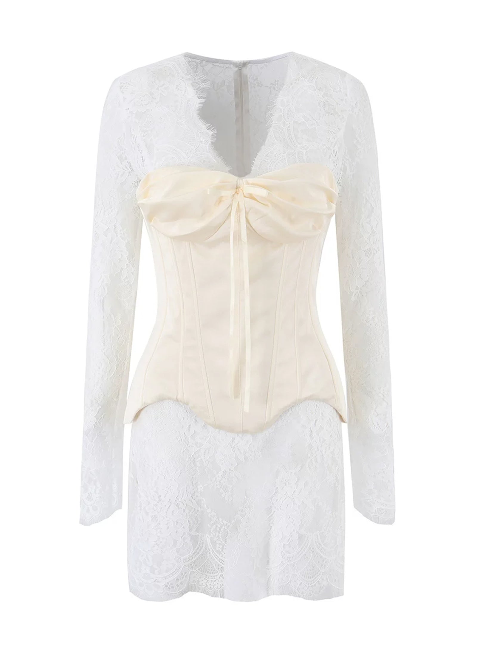 Angelina Lace Mini Dress With Corset