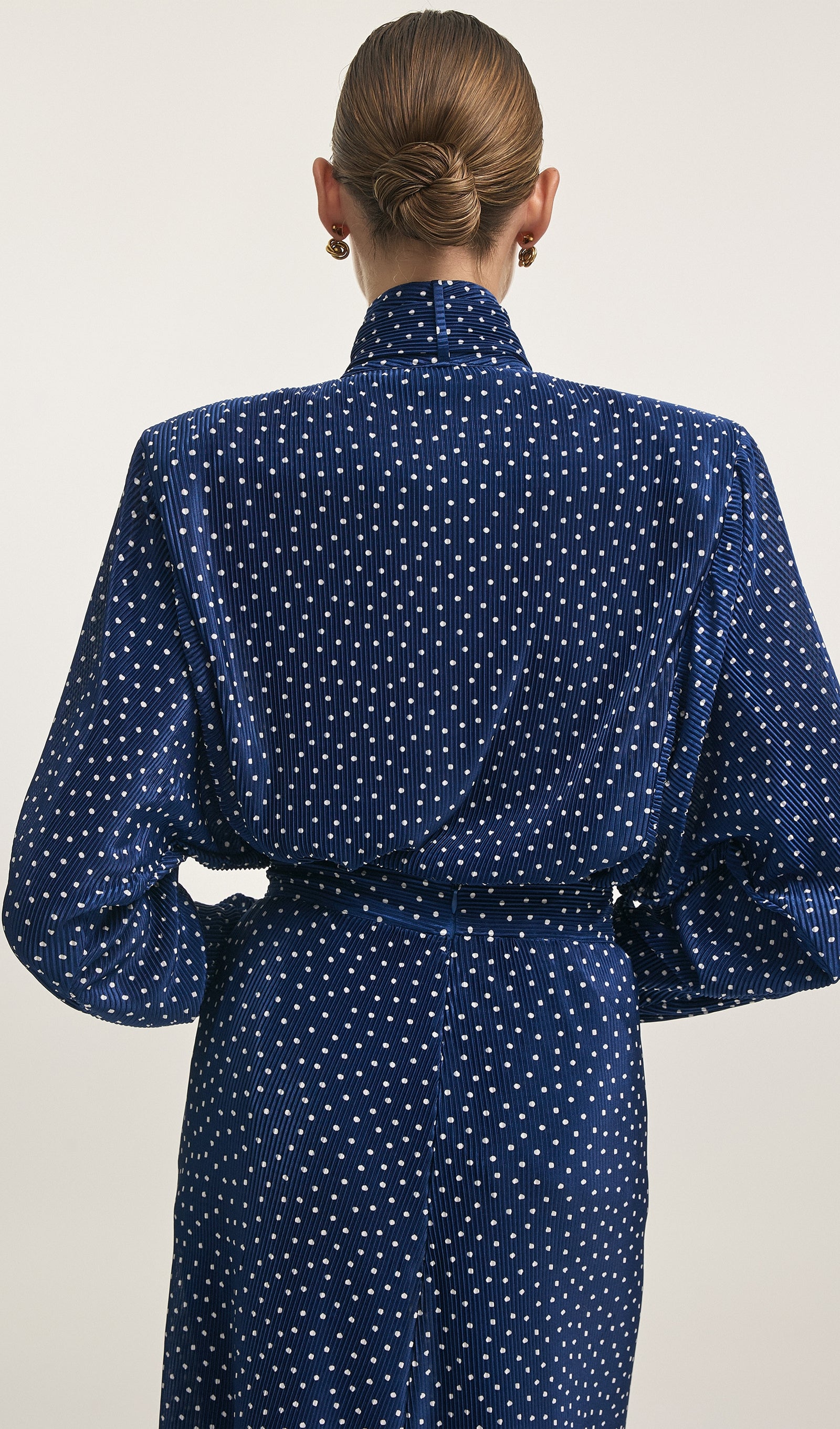 Midikleid in A-Linie mit Blumenmuster und Laternenärmeln