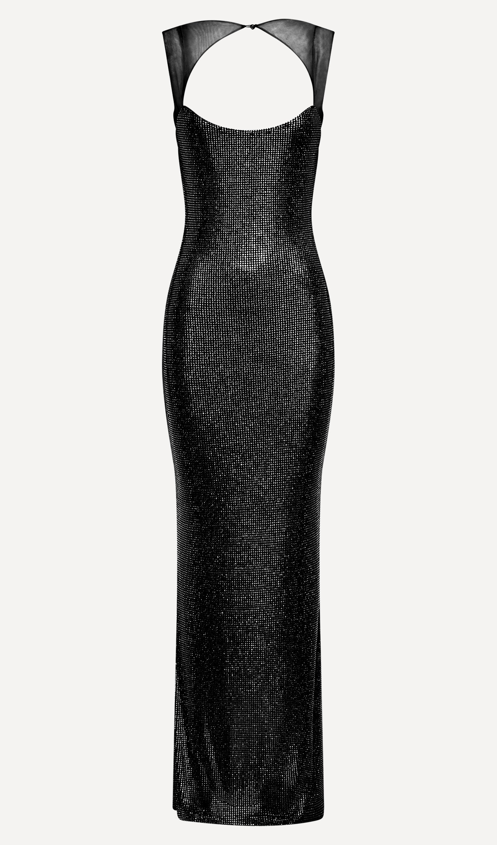 Hot Fix Maxi Dress With Mesh Back Black
