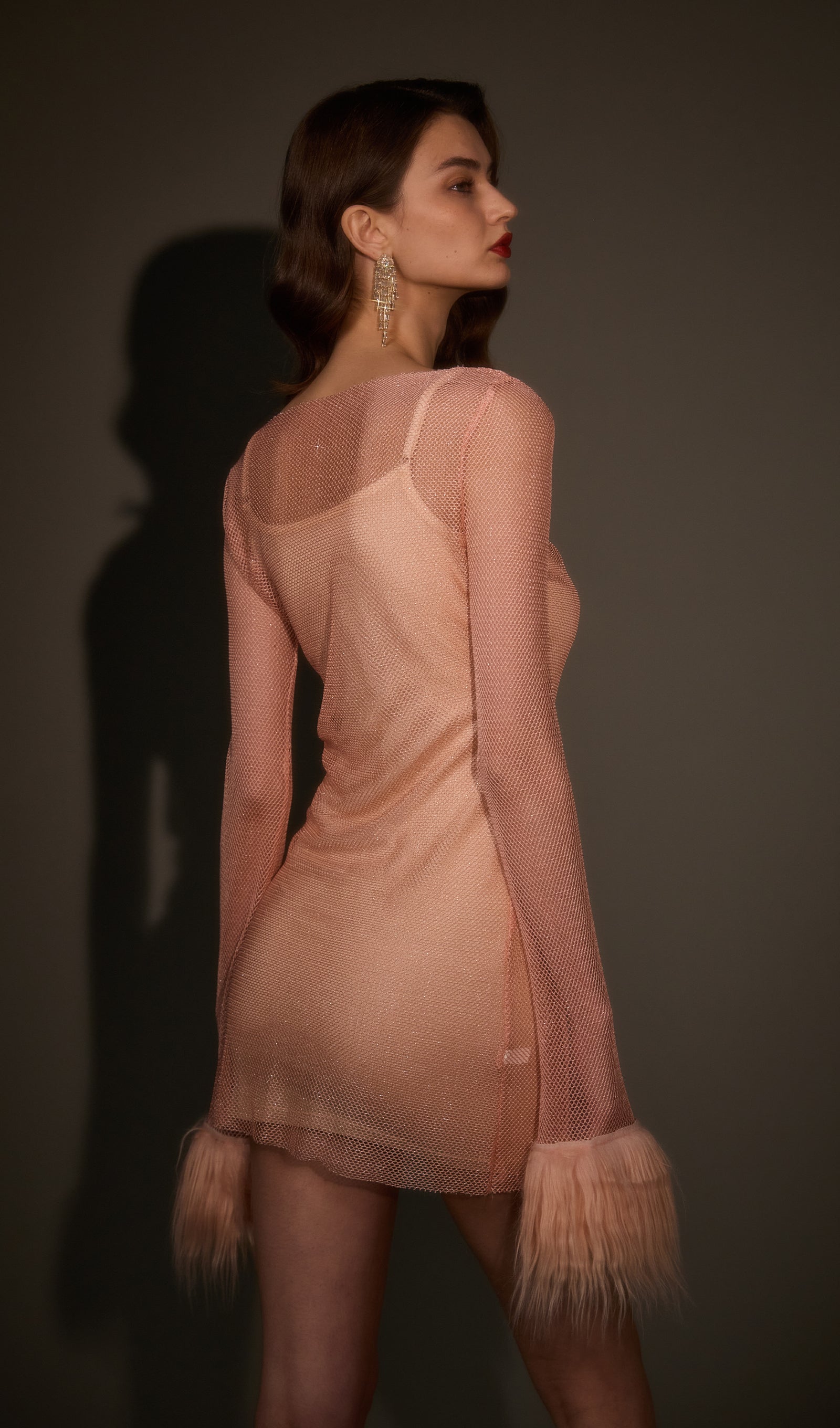 Midikleid in A-Linie mit Blumenmuster und Laternenärmeln