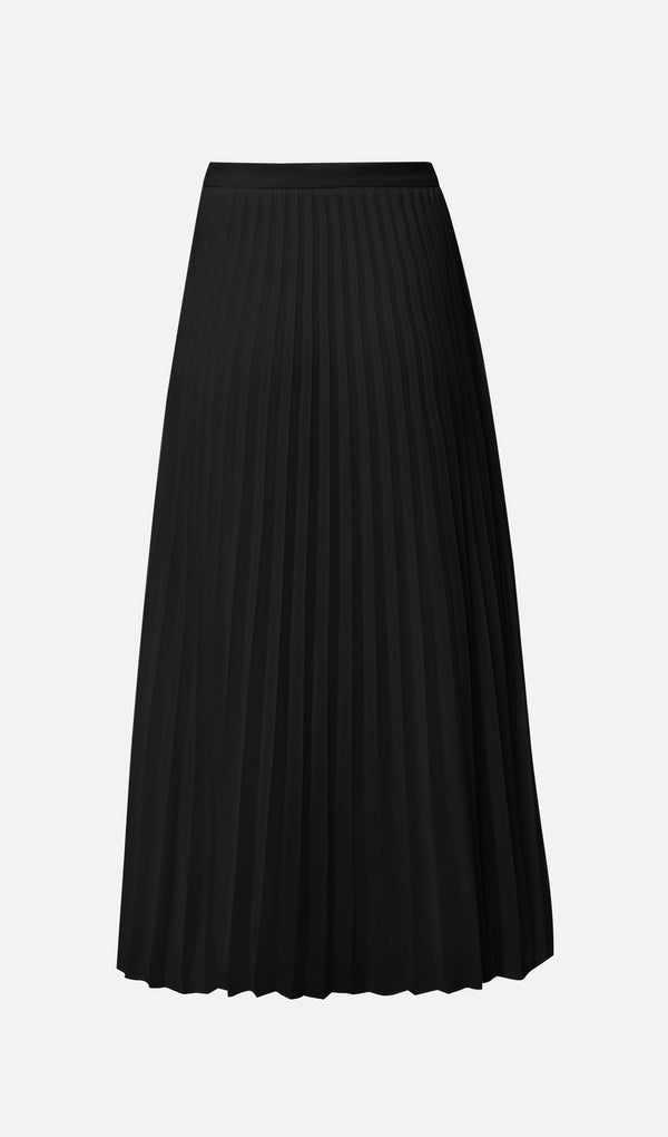 Pleated Midi Skirt In Black