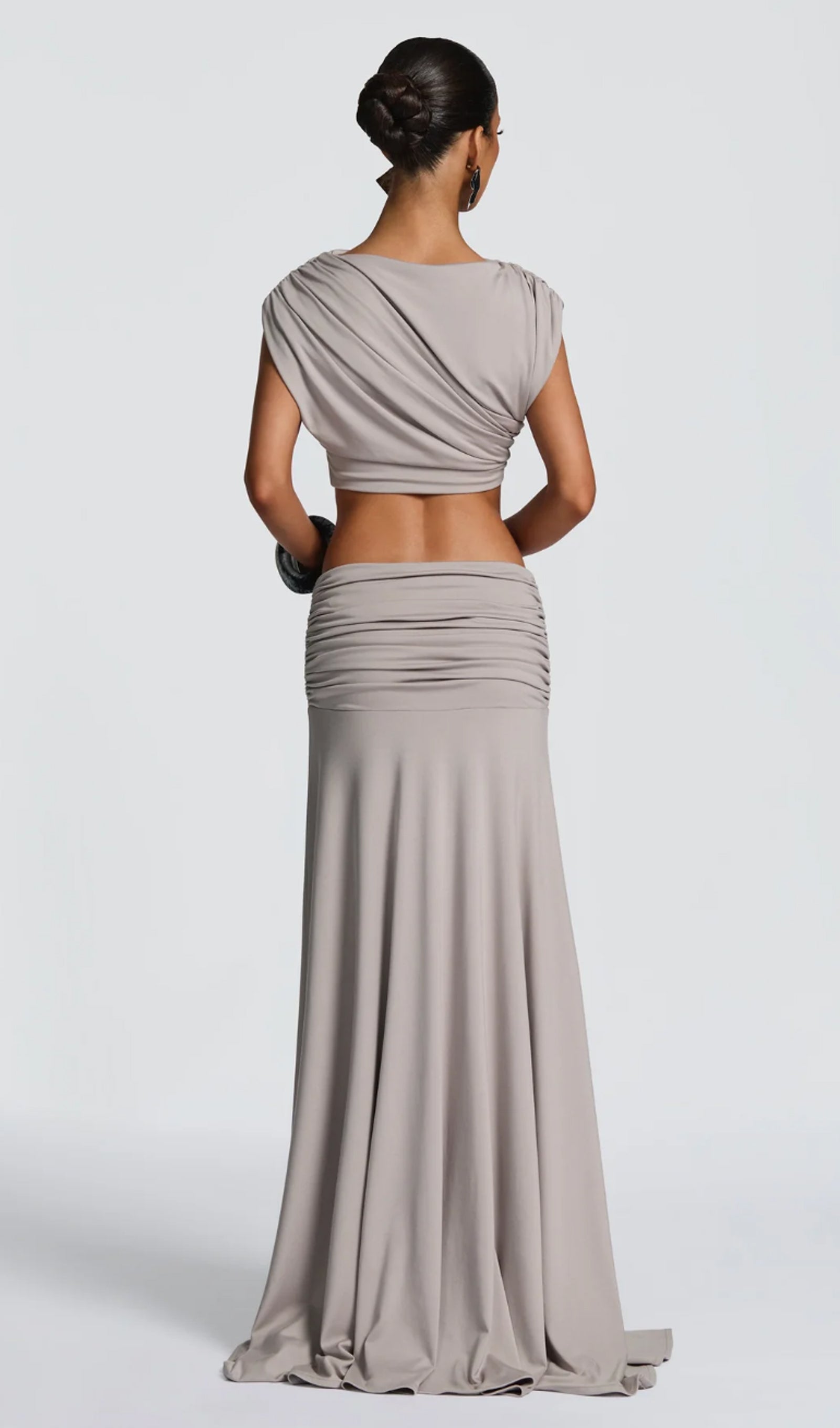 Midikleid in A-Linie mit Blumenmuster und Laternenärmeln