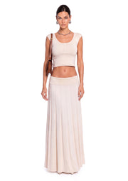 Aalaa Sleeveless Top And Pleated Skirt Set