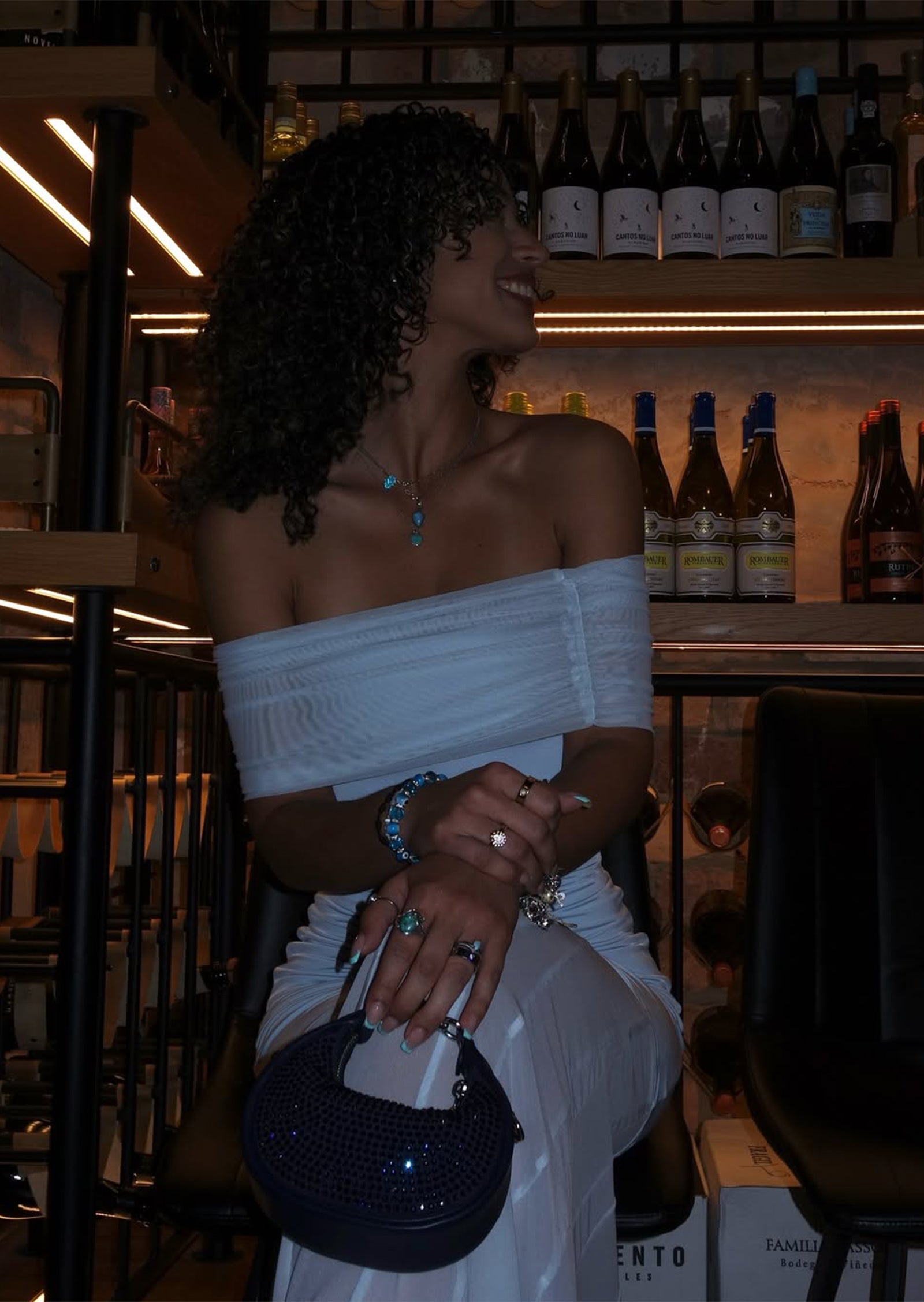 Slinky Off Shoulder Maxi Dress
