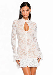 Baeddan Lace Mini Dress In White