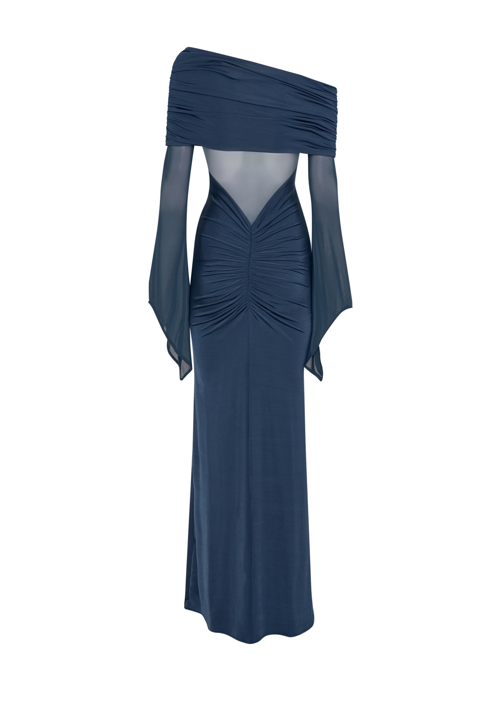Midikleid in A-Linie mit Blumenmuster und Laternenärmeln