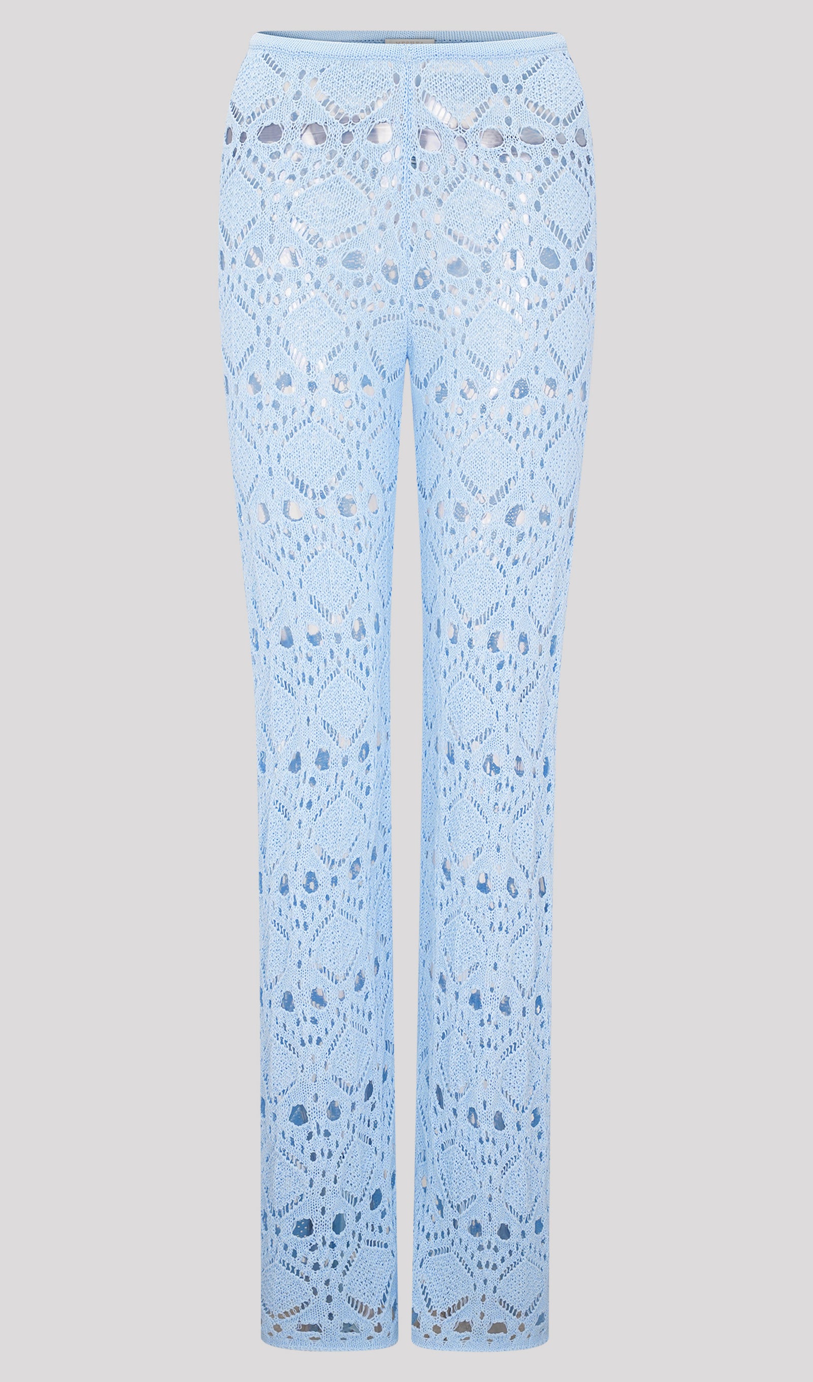 Bandage Knit Top & Crochet Knit Pants In Blue (Final Sale)