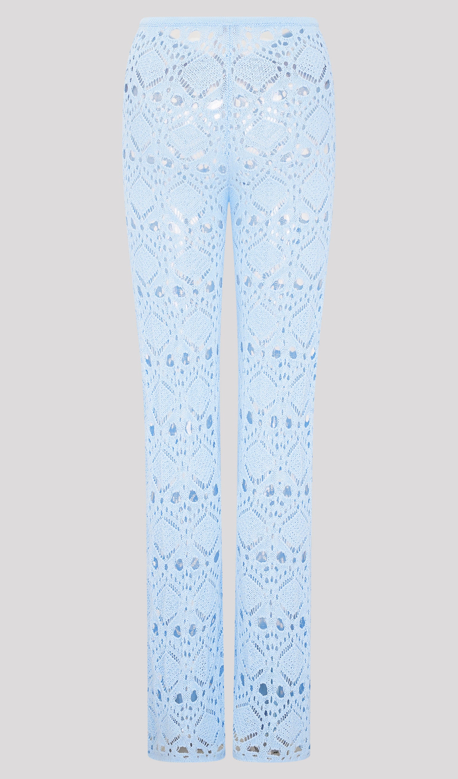 Bandage Knit Top & Crochet Knit Pants In Blue (Final Sale)