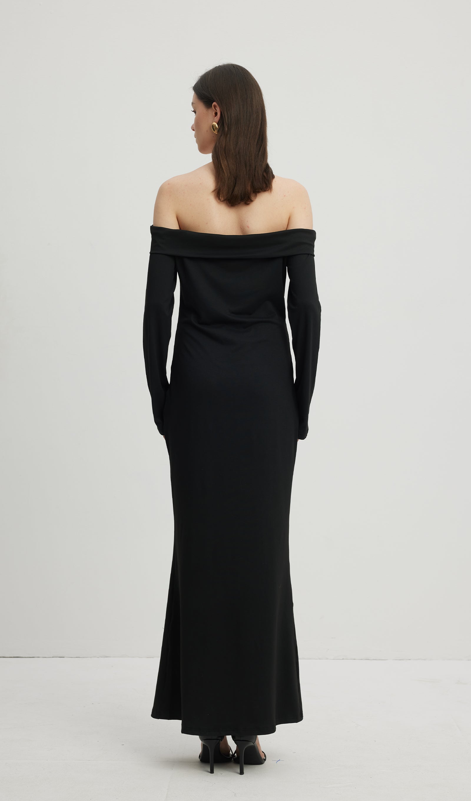 Midikleid in A-Linie mit Blumenmuster und Laternenärmeln