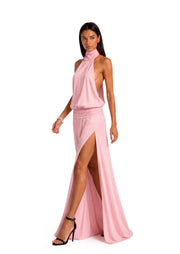 Midikleid in A-Linie mit Blumenmuster und Laternenärmeln