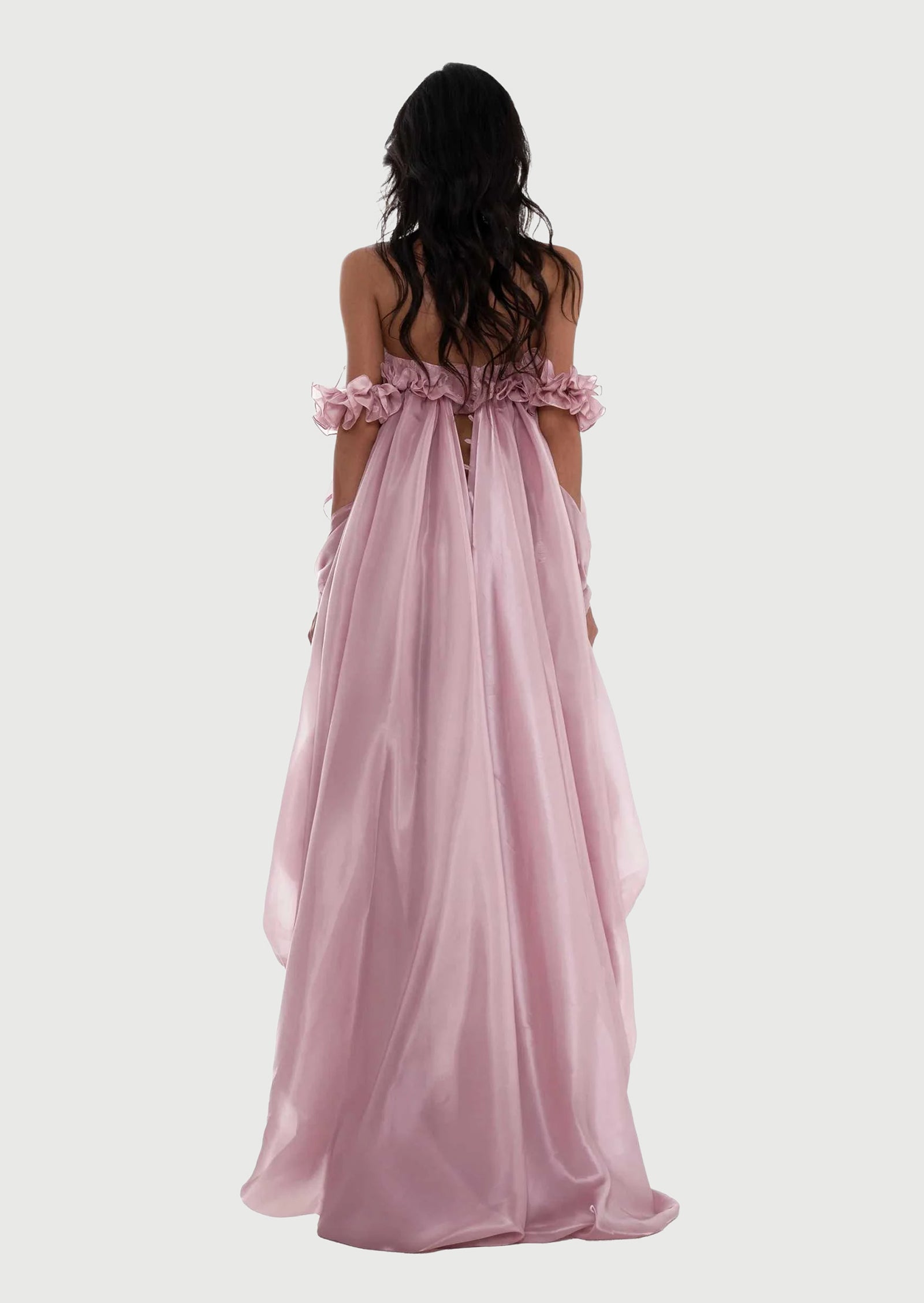Glossy Bubble Hem Dress In Pink