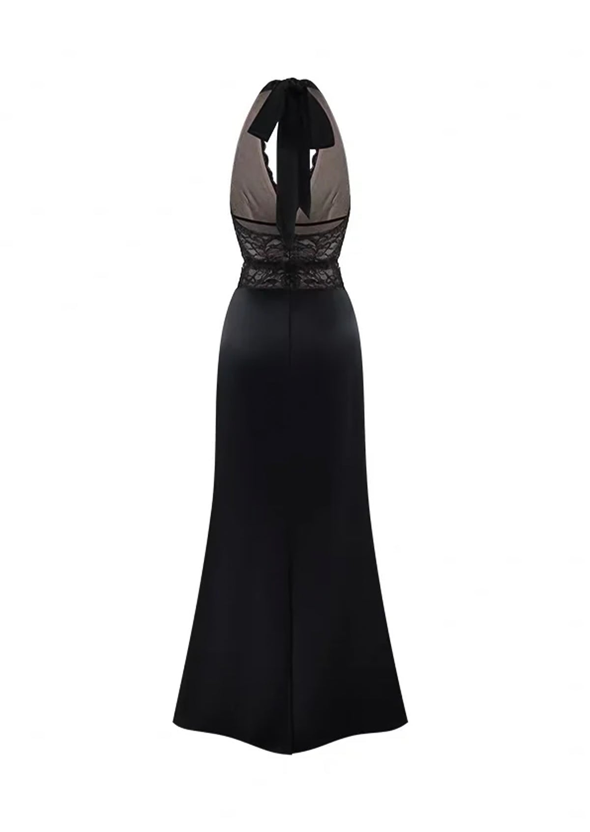 Yoshiaki Halter Neck Lace Maxi Dress