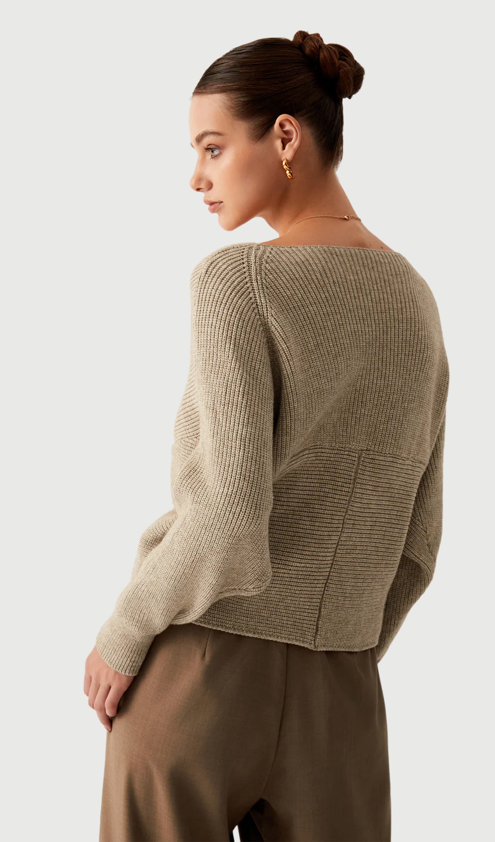 Cross V Neck Cropped Sweater
