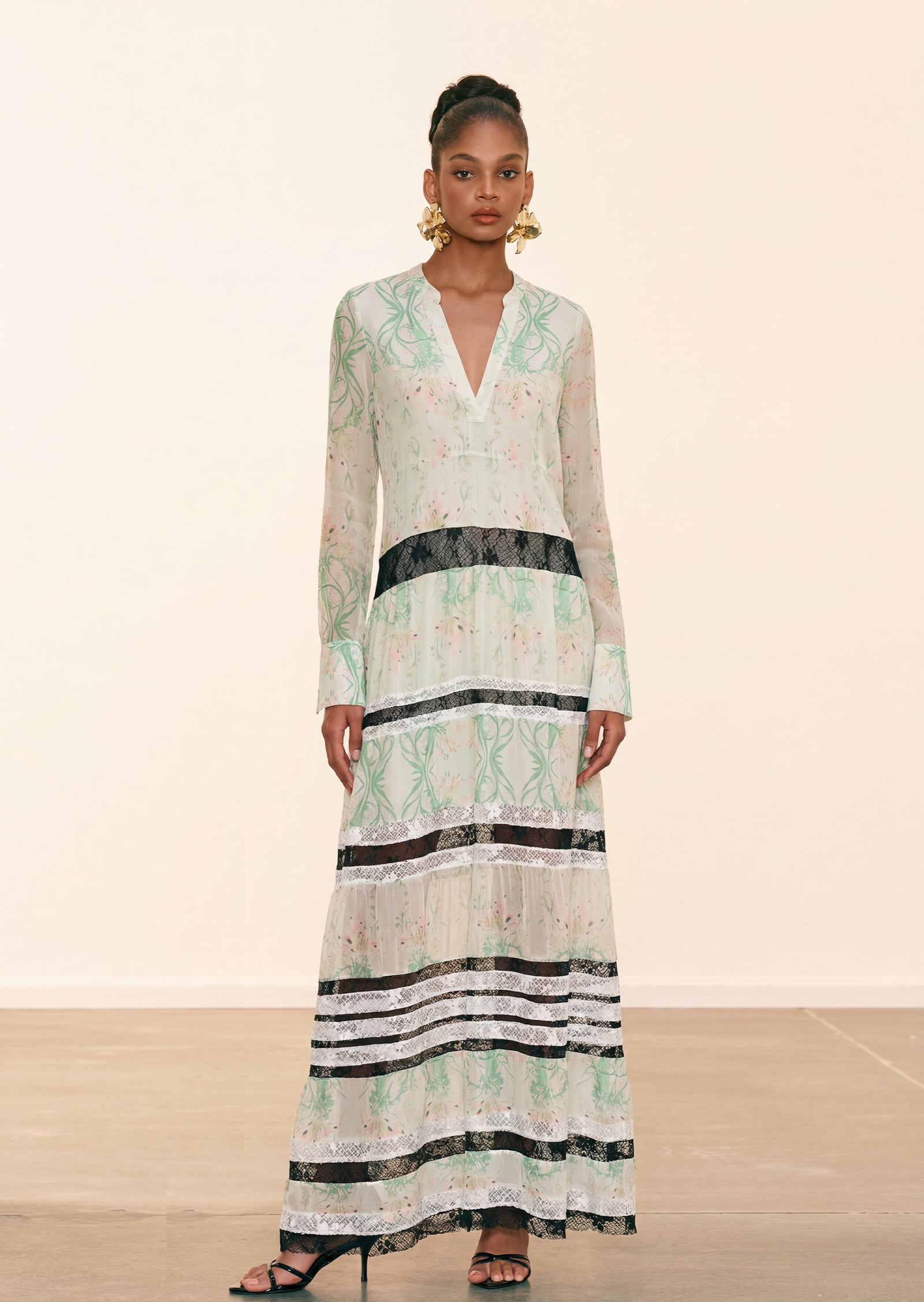 Nadine Printed Long Sleeve Maxi Dress