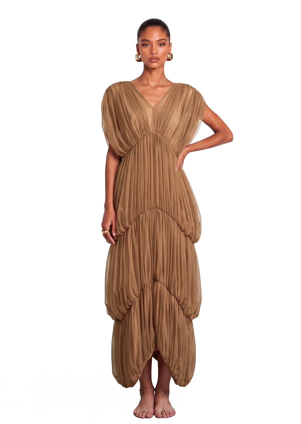 Iantha Collar Detail Midi Dress