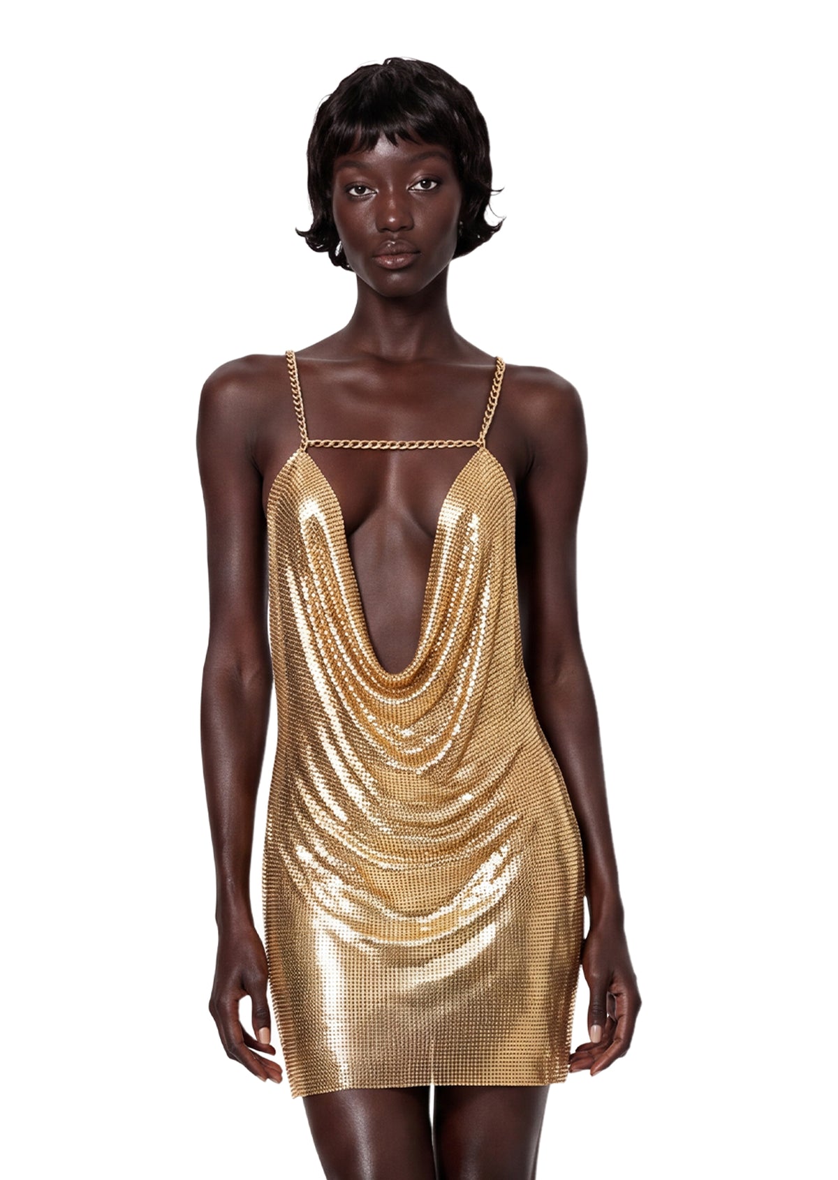Gabriela Sequin Maxi Dress In Gold