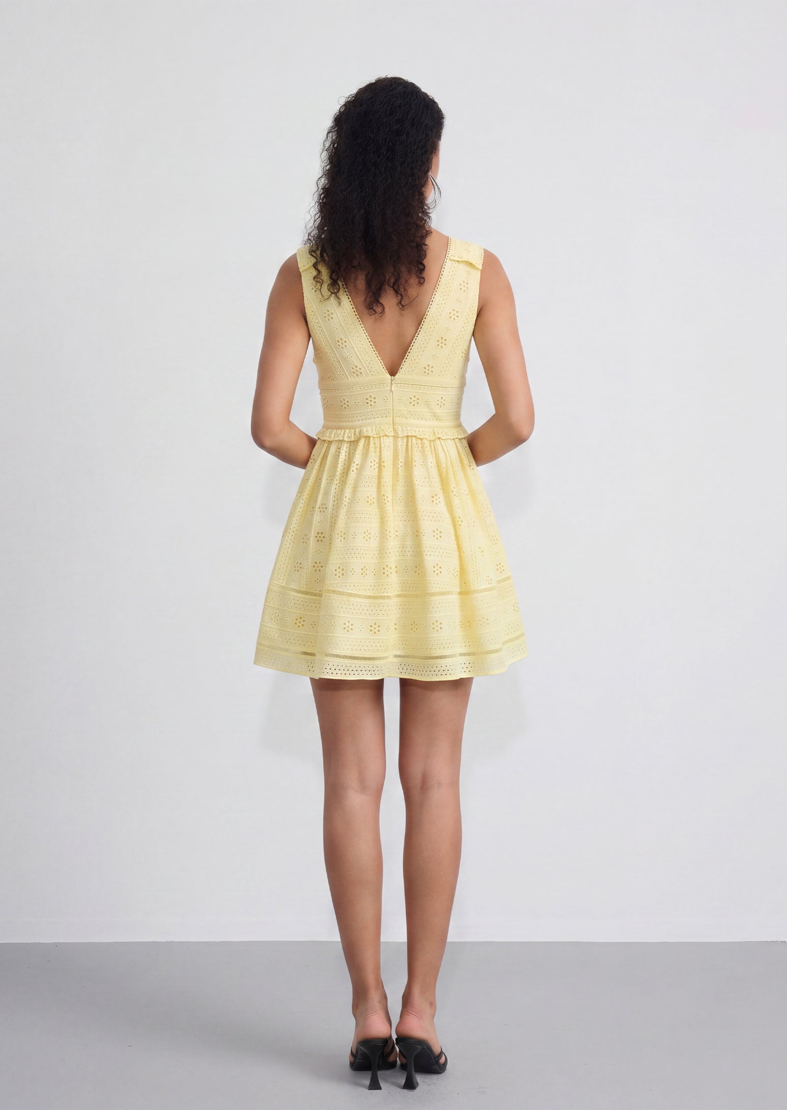 Luella V Neck Mini Dress In Yellow