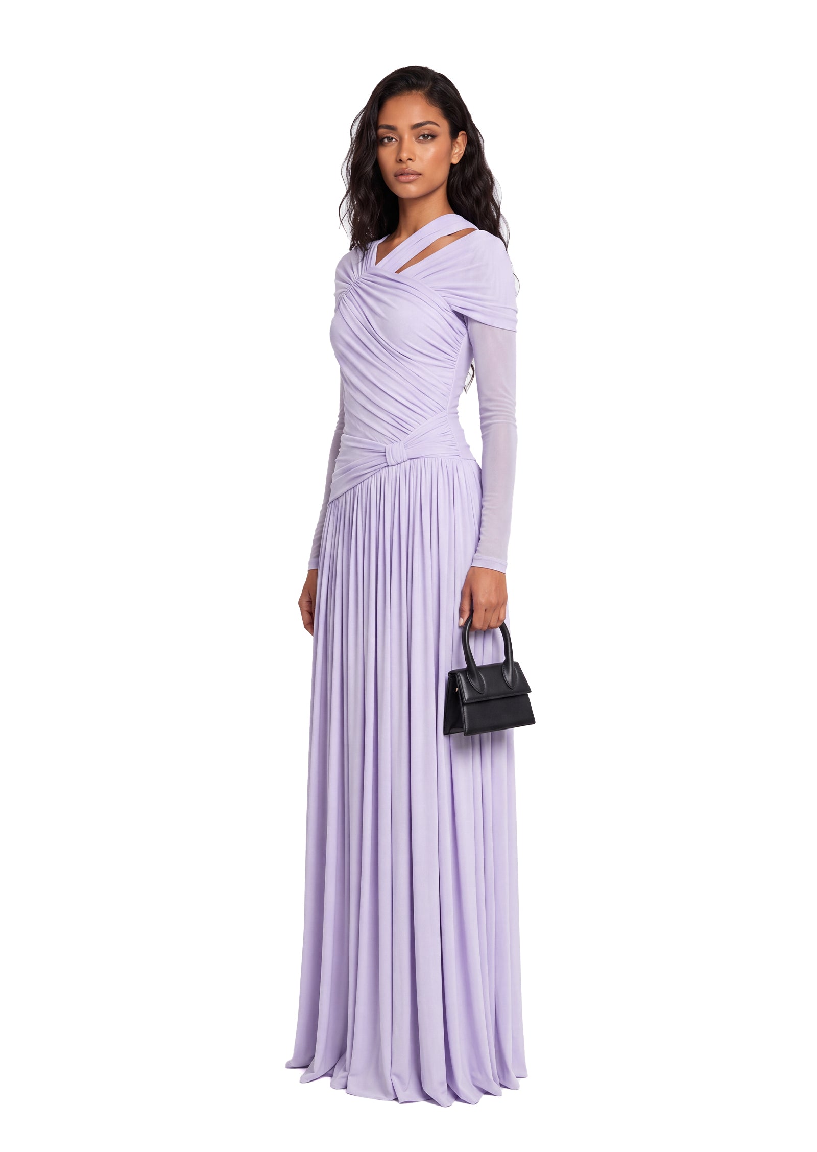 Saanvi Pleated Long Sleeved Maxi Dress