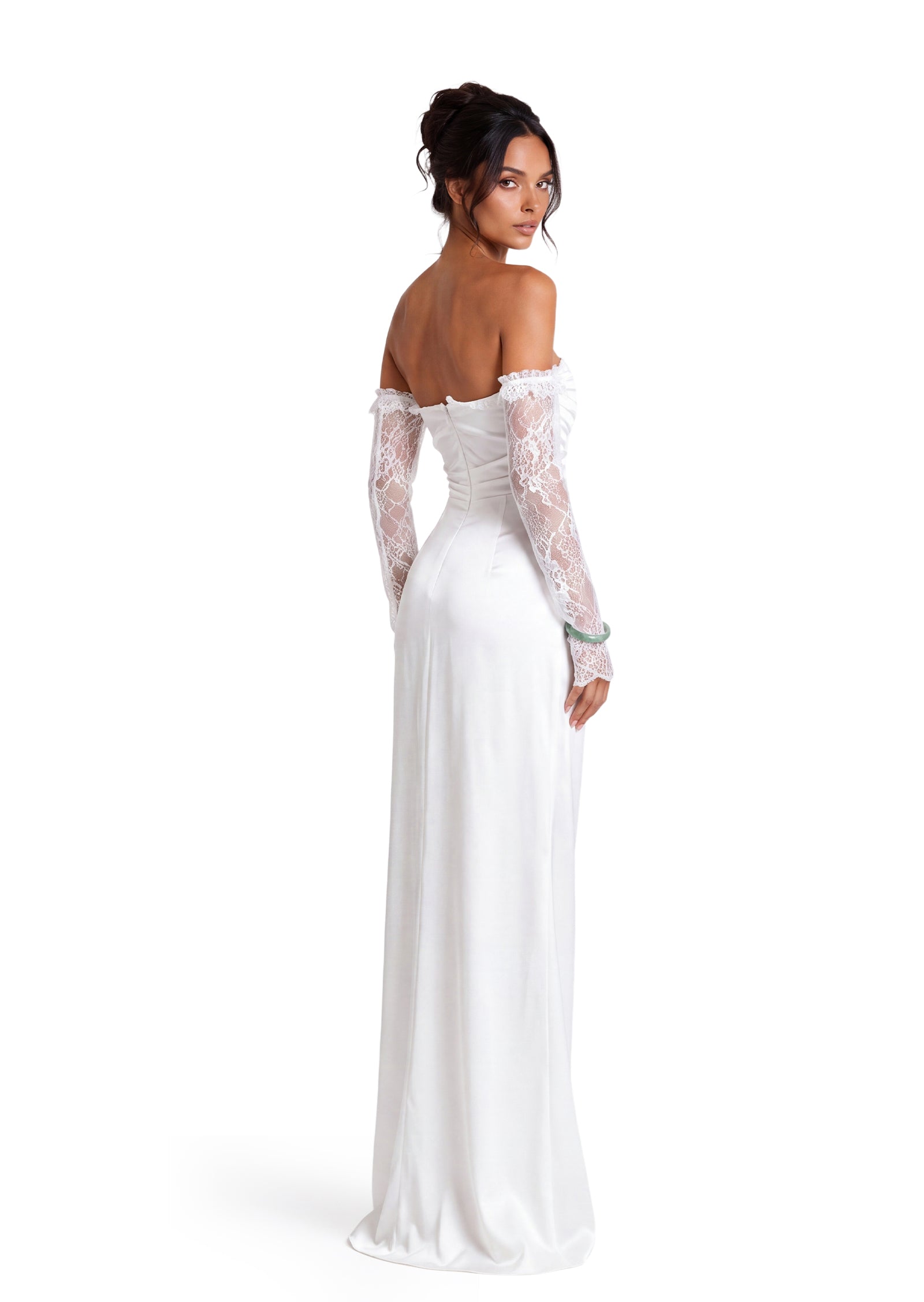 Naiya Satin Strapless Sleeveless Maxi Dress