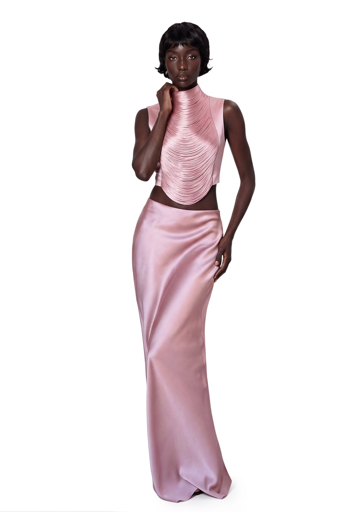 Midikleid in A-Linie mit Blumenmuster und Laternenärmeln