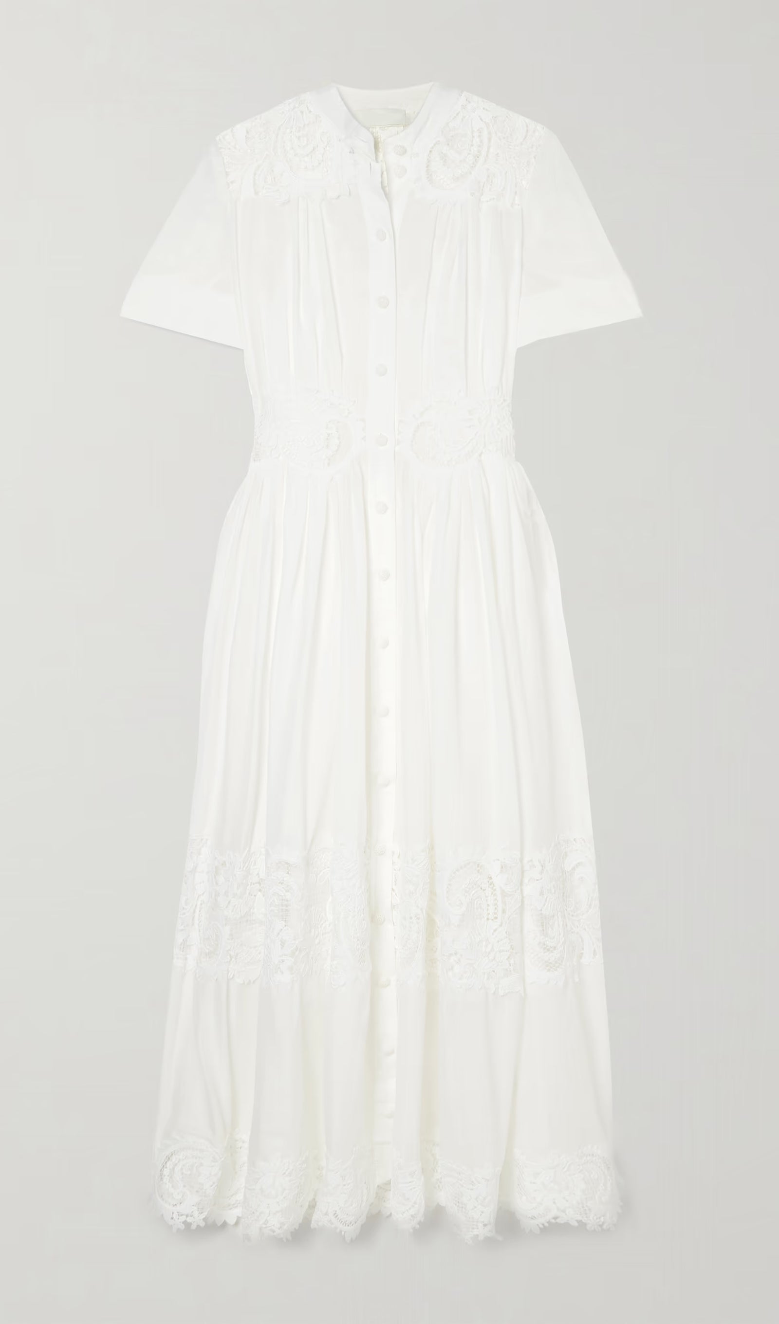 Midikleid in A-Linie mit Blumenmuster und Laternenärmeln